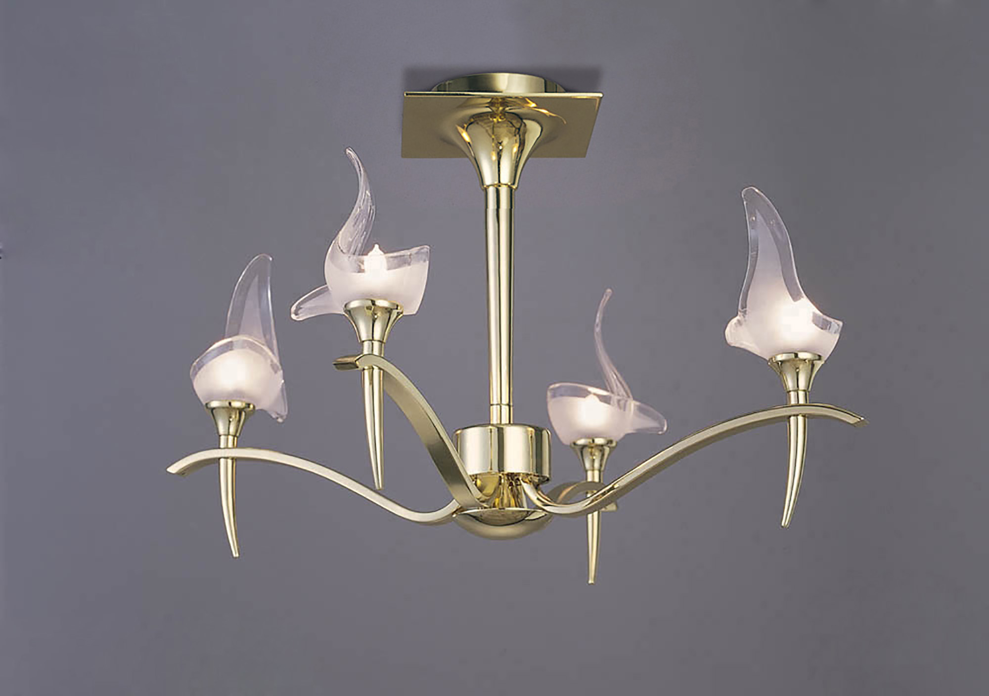 Viena Polished Brass Ceiling Lights Mantra Semi Flush Fittings
